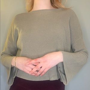 Sweater top with bell sleeves